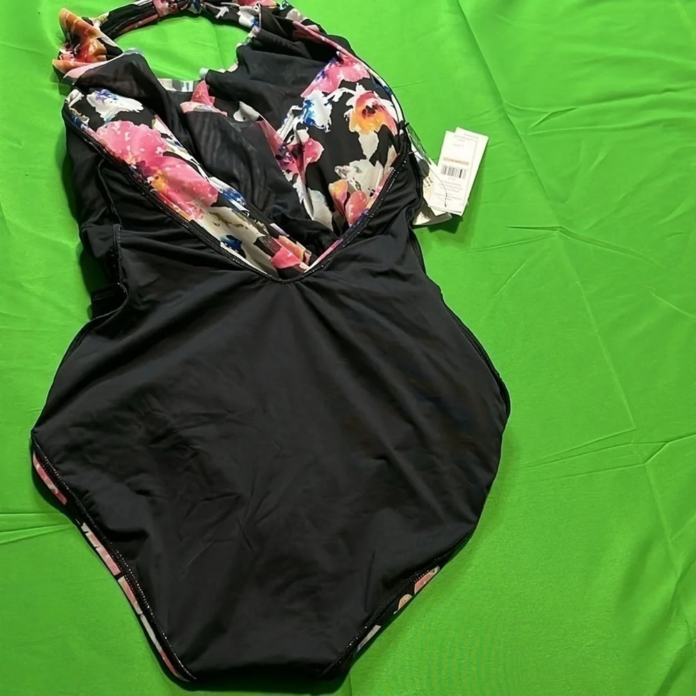 Carmen Marc Valvo One Piece Floral Swimsuit NWT